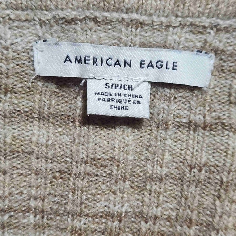 American Eagle Tan Striped Sweater Small HD4829 - Picture 5 of 7